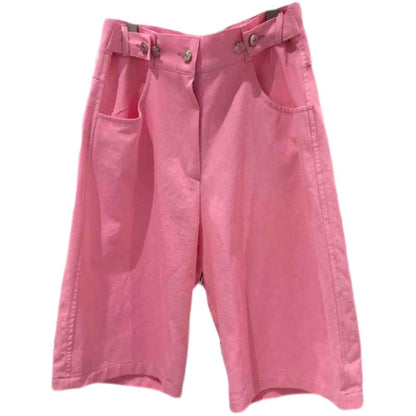 Solid Color High Waist Wide-Leg Casual Trousers