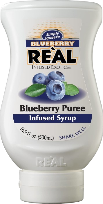 REAL INFUSED EXOTICS: Blueberry Puree Syrup Blueberry Real, 16.9 fo