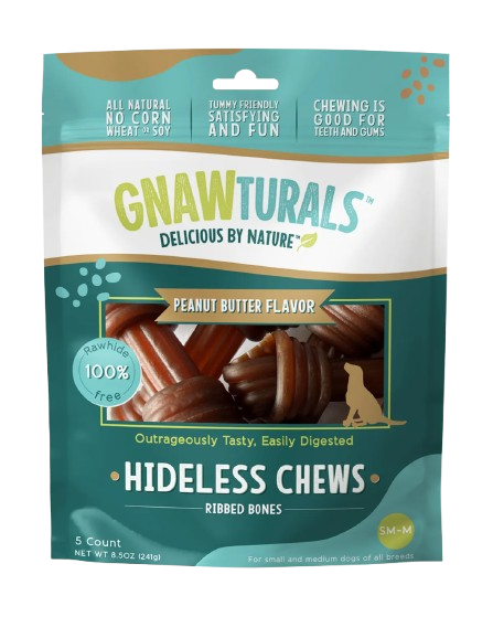 GNAWTURALS: Hideless Chews Peanut Butter Small Dog Treat, 8.5 oz
