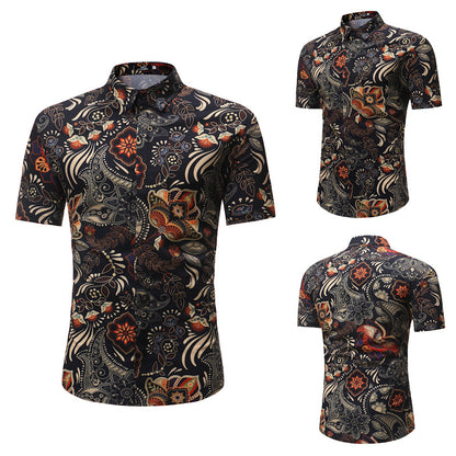 Floral Short-Sleeved Casual Shirt