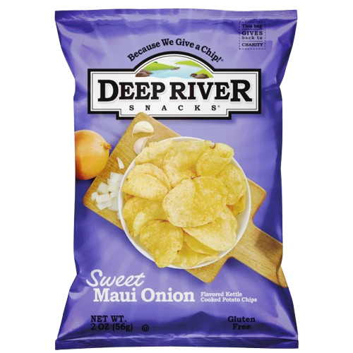 DEEP RIVER: Sweet Maui Onion Kettle Cooked Potato Chips, 2 oz