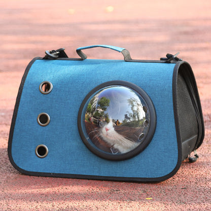 Foldable Cat Backpack with Breathable Mesh Design