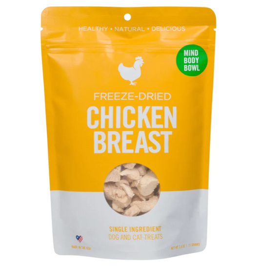 MIND BODY BOWL: Freeze Dried Chicken Breast Dog and Cat Treats, 2.5 oz