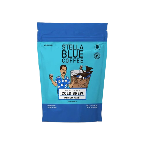 STELLA BLUE: Medium Roast Big Cat Blend Cold Brew Coffee, 10.5 oz