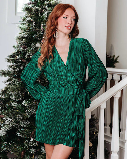 Elegant Slim Fit V-neck Tied Dress