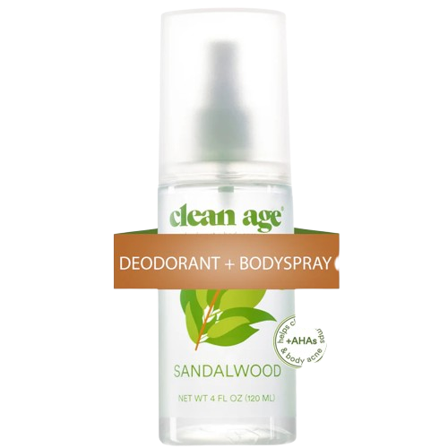 CLEAN AGE: Sandalwood AHA Body Spray, 4 oz