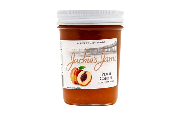 JACKIES JAMS: Peach Cobbler Jam, 8 oz
