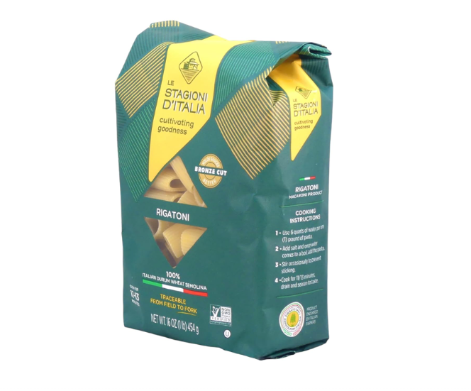 LE STAGIONI D ITALIA: Rigatoni Wheat Semolina Pasta, 16 oz