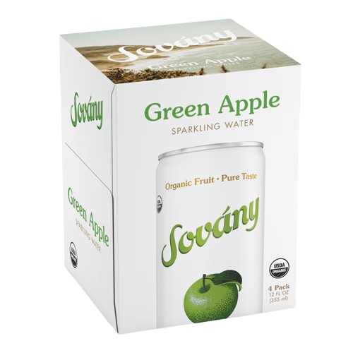 SOVANY: Green Apple Sparkling Water 4Pk, 48 fo