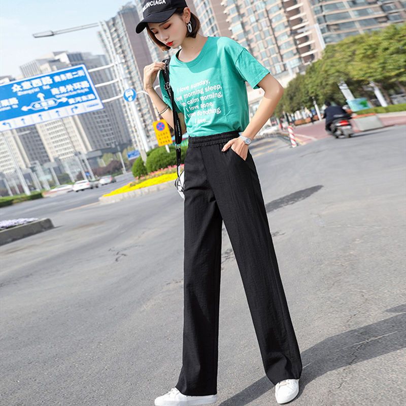 Cotton Linen Wide-Leg Pants for Women - High Waist Casual