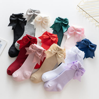 12 Color Spring Autumn Princess Knee-High Baby Socks