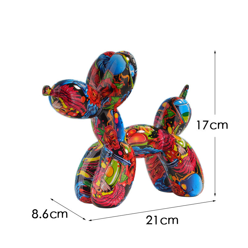 Creative European Water Transfer Colorful Balloon Dog Decor