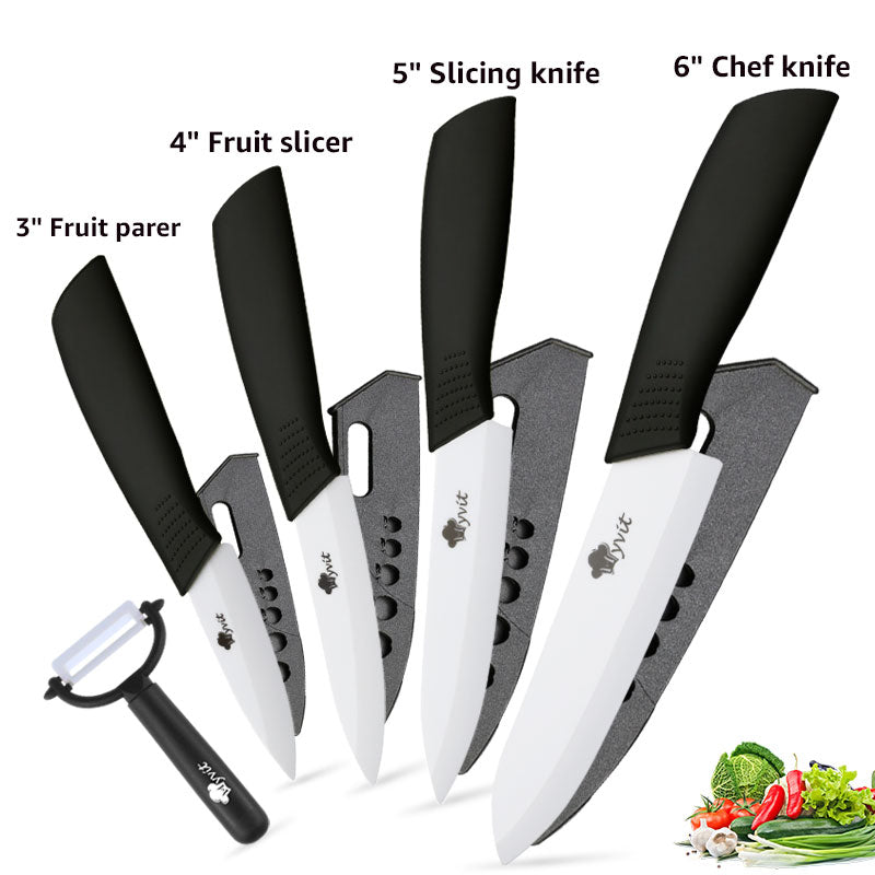 Ceramic Knife Set with Non-Slip Handles (5 Pieces)