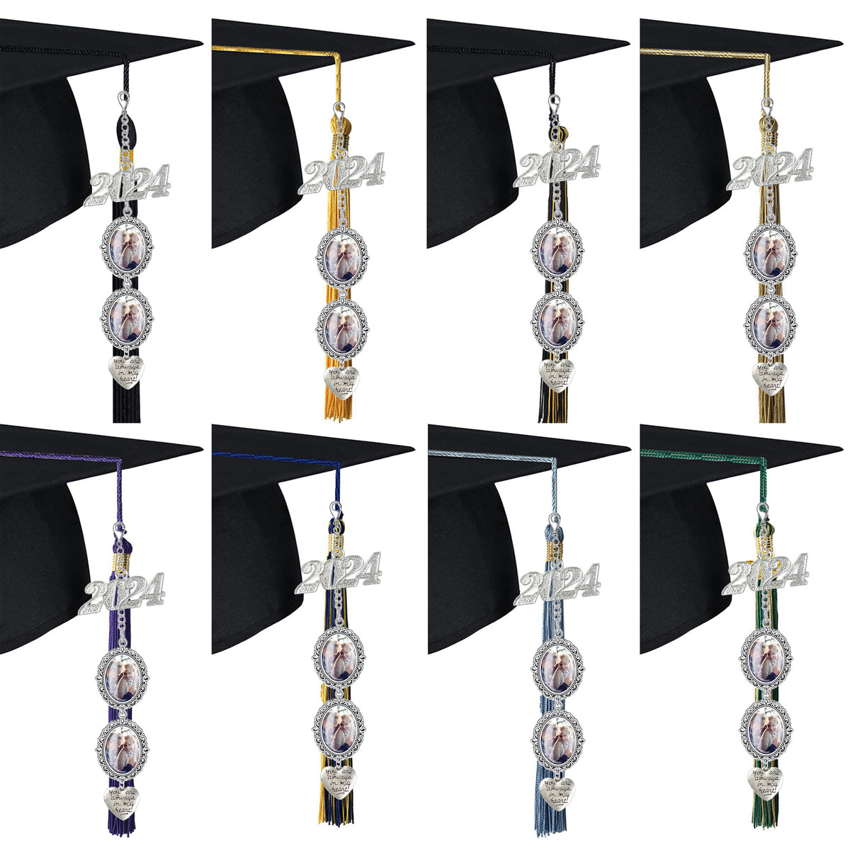 DIY 2024 Graduation Photo Frame with Tassels and Gems