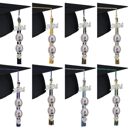 DIY 2024 Graduation Photo Frame with Tassels and Gems