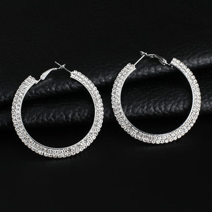 Luxury Round Crystal Hoop Earrings for Women