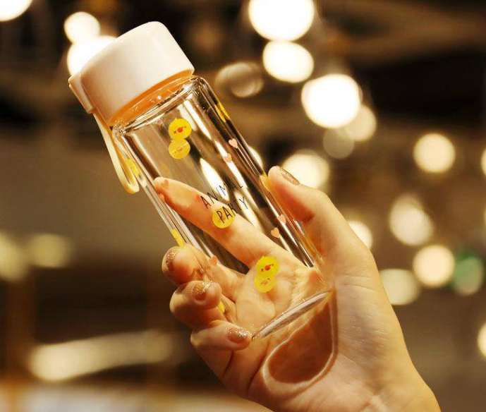 Cute Nordic Animal Glass Cup with Lid, Borosilicate