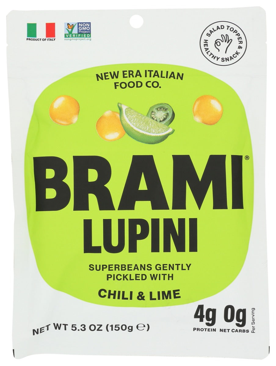 BRAMI LUPINI SNACK: Chili and Lime Beans, 5.3 oz