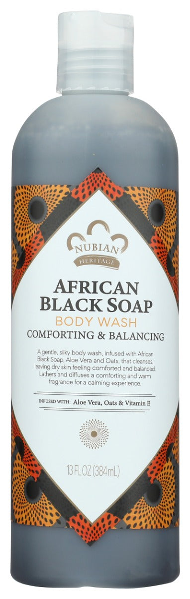 NUBIAN HERITAGE: African Black Soap Body Wash, 13 fo