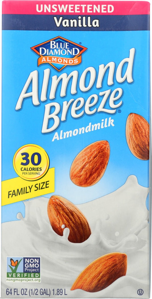BLUE DIAMOND: Shelf Stable Unsweetened Vanilla Almondmilk, 64 fo