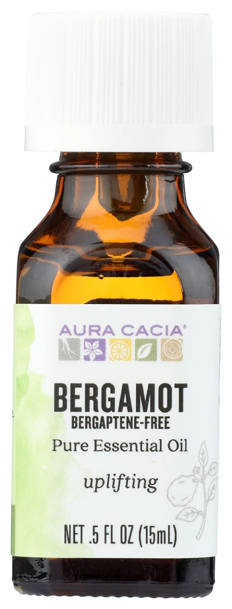 AURA CACIA: Bergaptene Free Bergamot Essential Oil, 0.5 oz