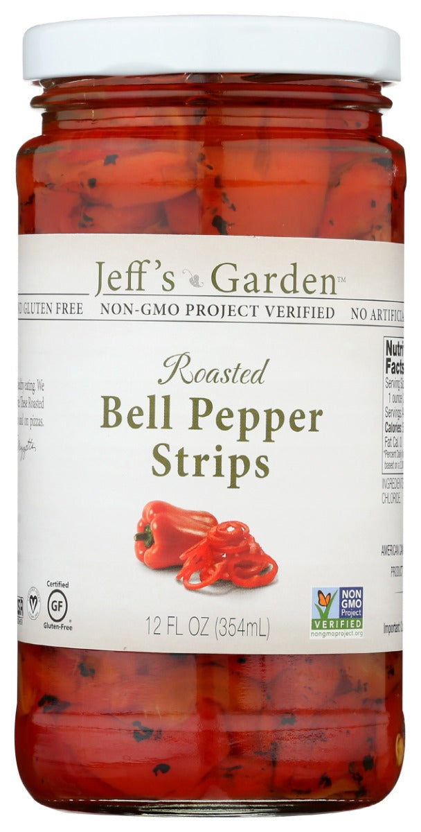 JEFFS GARDEN: Roasted Bell Pepper Strips, 12 oz
