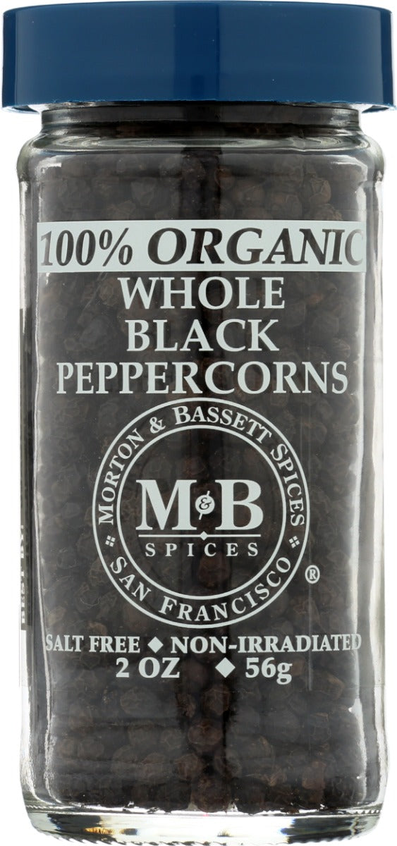 MORTON & BASSETT: Peppercorns Black Whole, 2 oz