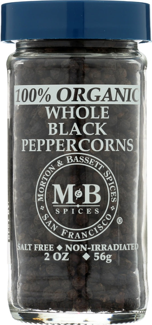 MORTON & BASSETT: Peppercorns Black Whole, 2 oz