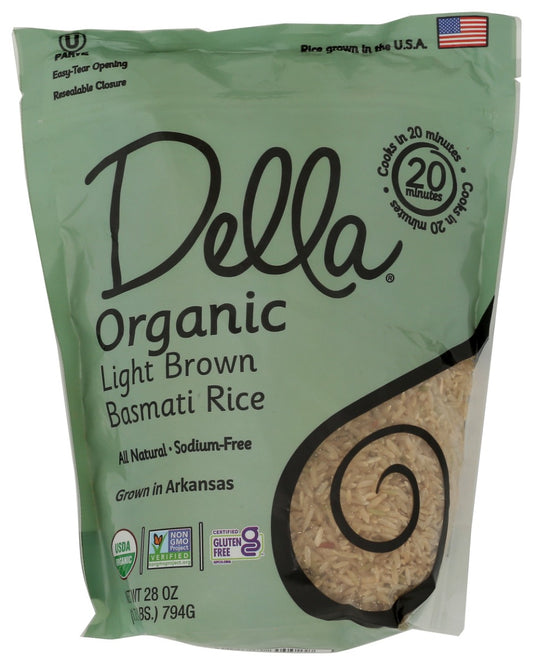DELLA GOURMET: Organic Light Brown Basmati Rice, 28 oz