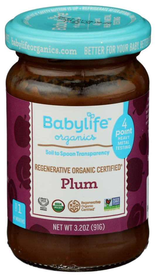 BABYLIFE ORGANICS: Plum Baby Food, 3.2 oz