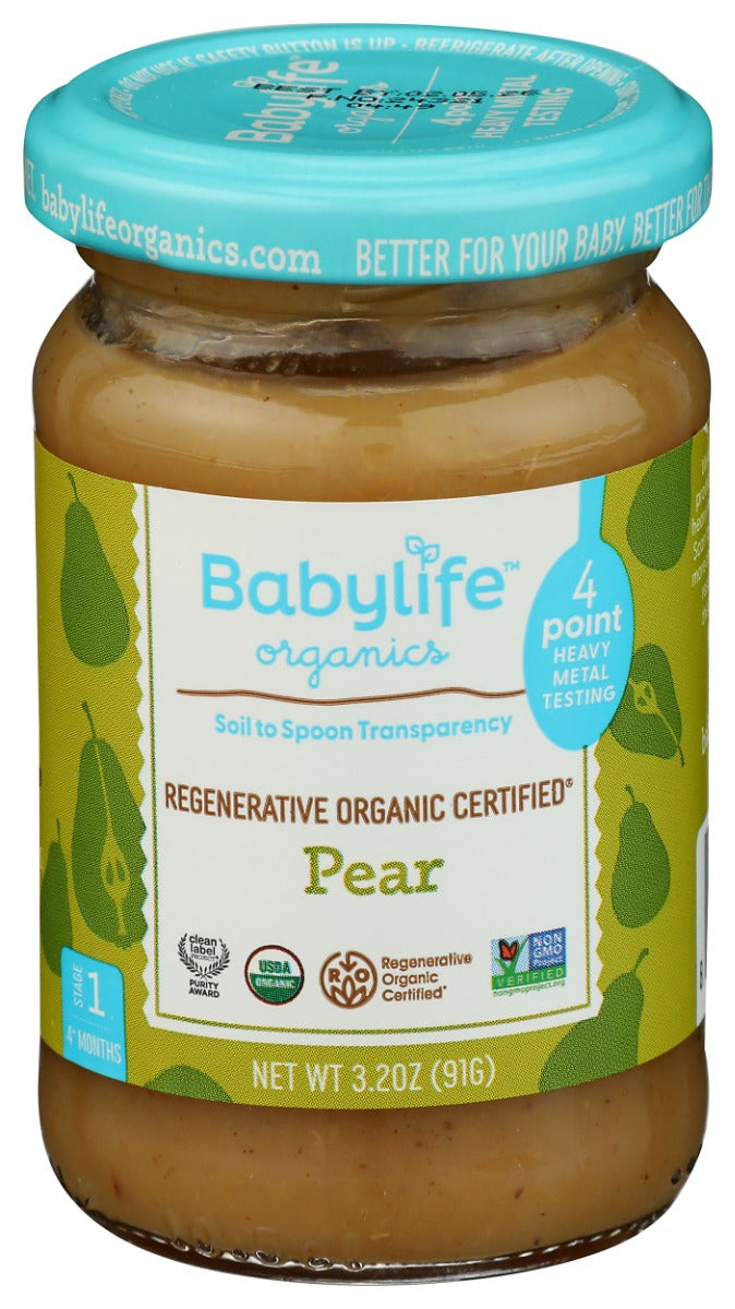 BABYLIFE ORGANICS: Pear Baby Food, 3.2 oz