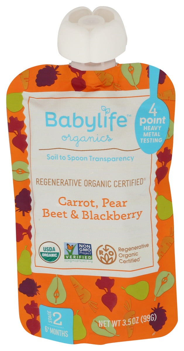 BABYLIFE ORGANICS: Carrot Pear Beet Blackberry Pouch, 3.5 oz