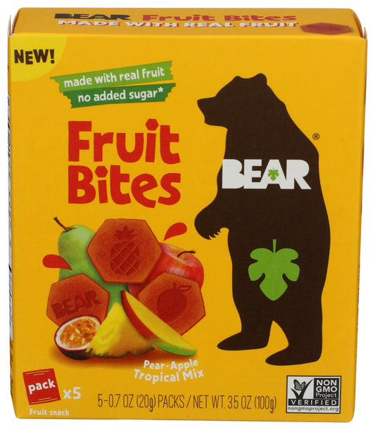 BEAR SNACKS: Pear Apple Tropical Mix Fruit Bites, 3.5 oz