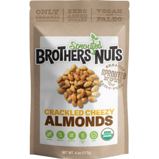 BROTHERS NUTS: Crackled Cheezy Almonds, 4 oz