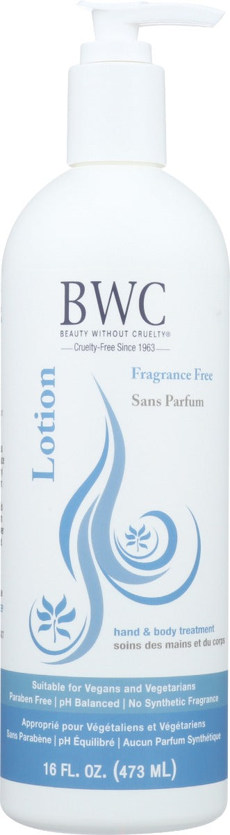 BEAUTY WITHOUT CRUELTY: Hand and Body Lotion Fragrance Free, 16 fo