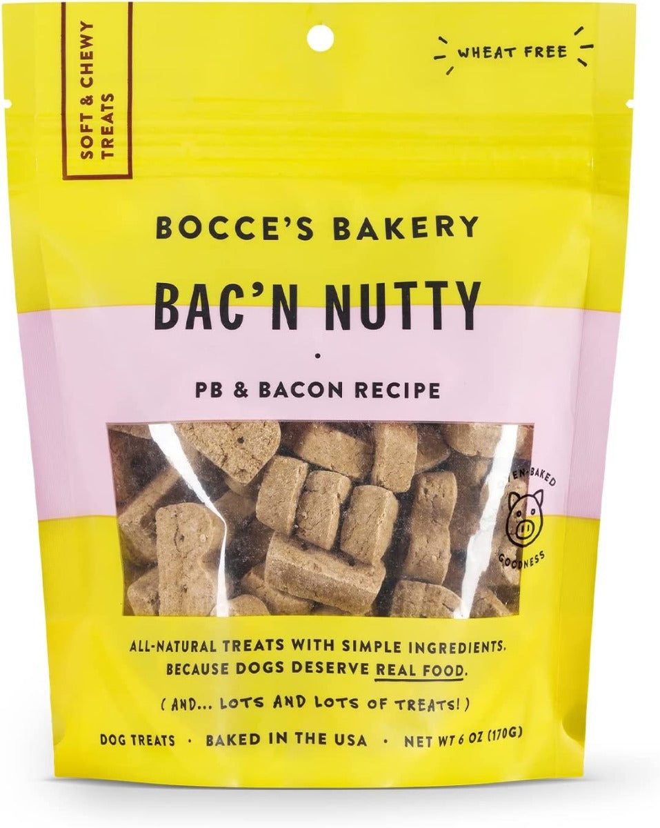 BOCCES BAKERY: Peanut Butter Bacon Recipe Dog Treat, 6 oz
