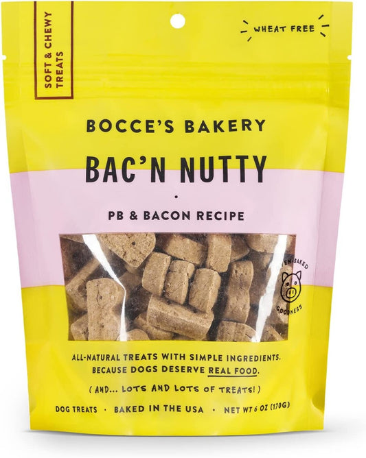 BOCCES BAKERY: Peanut Butter Bacon Recipe Dog Treat, 6 oz
