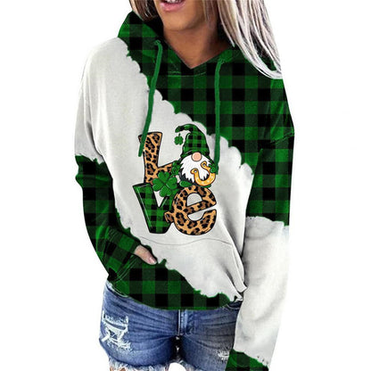 Lucky Grass Print Women's Casual Hoodie Sweatshirt