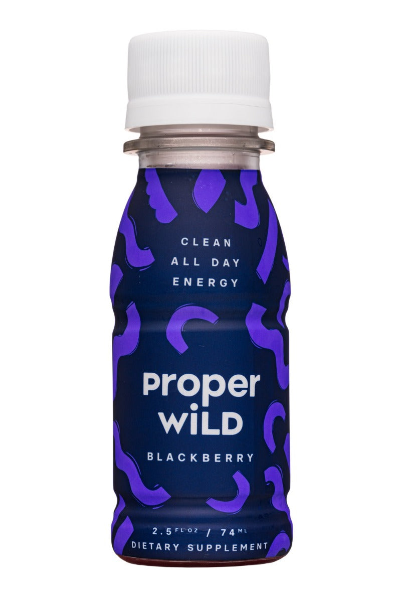 PROPER WILD: Clean All Day Energy Shots Blackberry, 2.5 fo