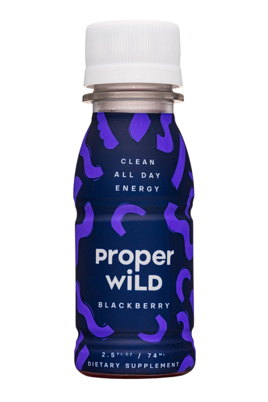 PROPER WILD: Clean All Day Energy Shots Blackberry, 2.5 fo