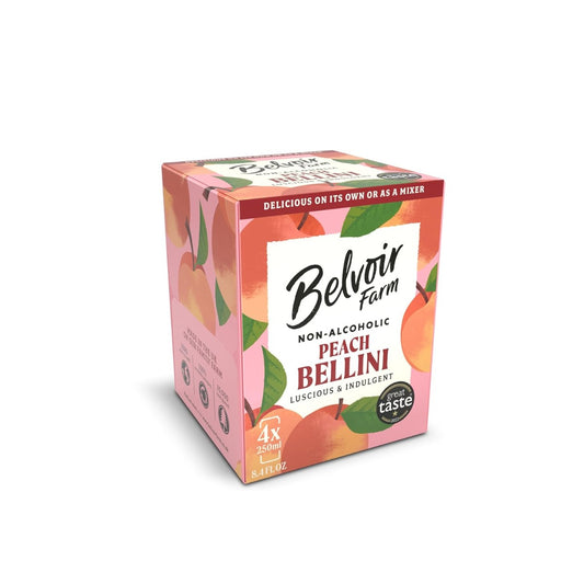 BELVOIR FARM: Peach Bellini Cocktail 4 Count, 33.8 fo