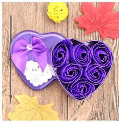 Soap Flower Gift Box with Bear and Heart-shaped Tin