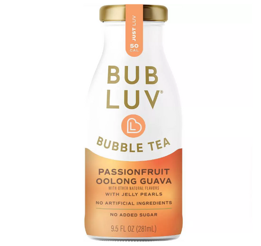 BUBLUV: Passionfruit Oolong Guava Bubble Tea With Jelly Pearls, 9.5 fo