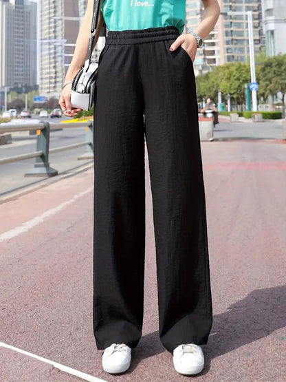 Women's High Waist Loose Cotton Linen Wide-leg Pants