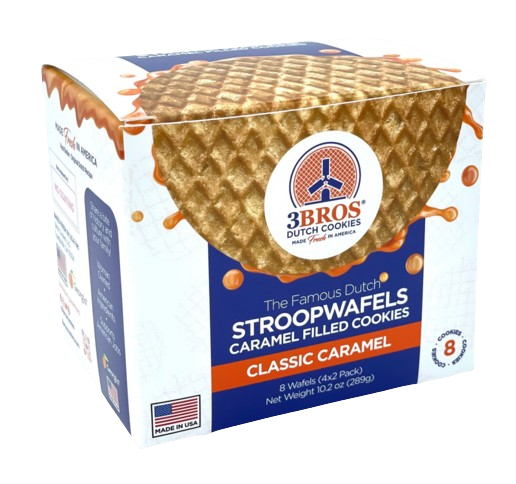 3BROS: Classic Caramel Stroopwafels 8Pc, 10.2 oz