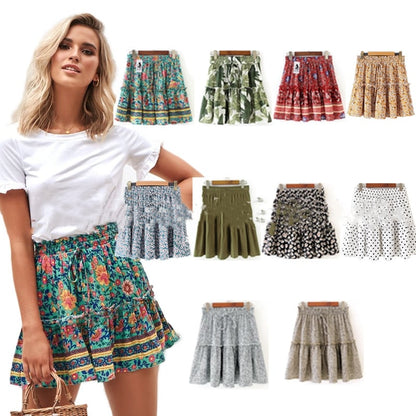 Multi-color Sexy Print Lace Slimming Skirt for Women
