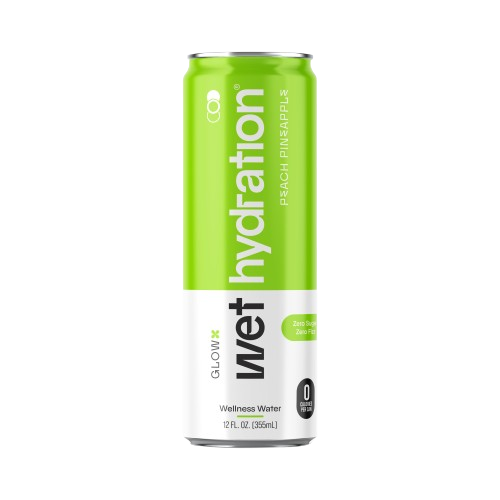 WET HYDRATION: Peach Pineapple Aloe Vera Wellness Water, 12 fo