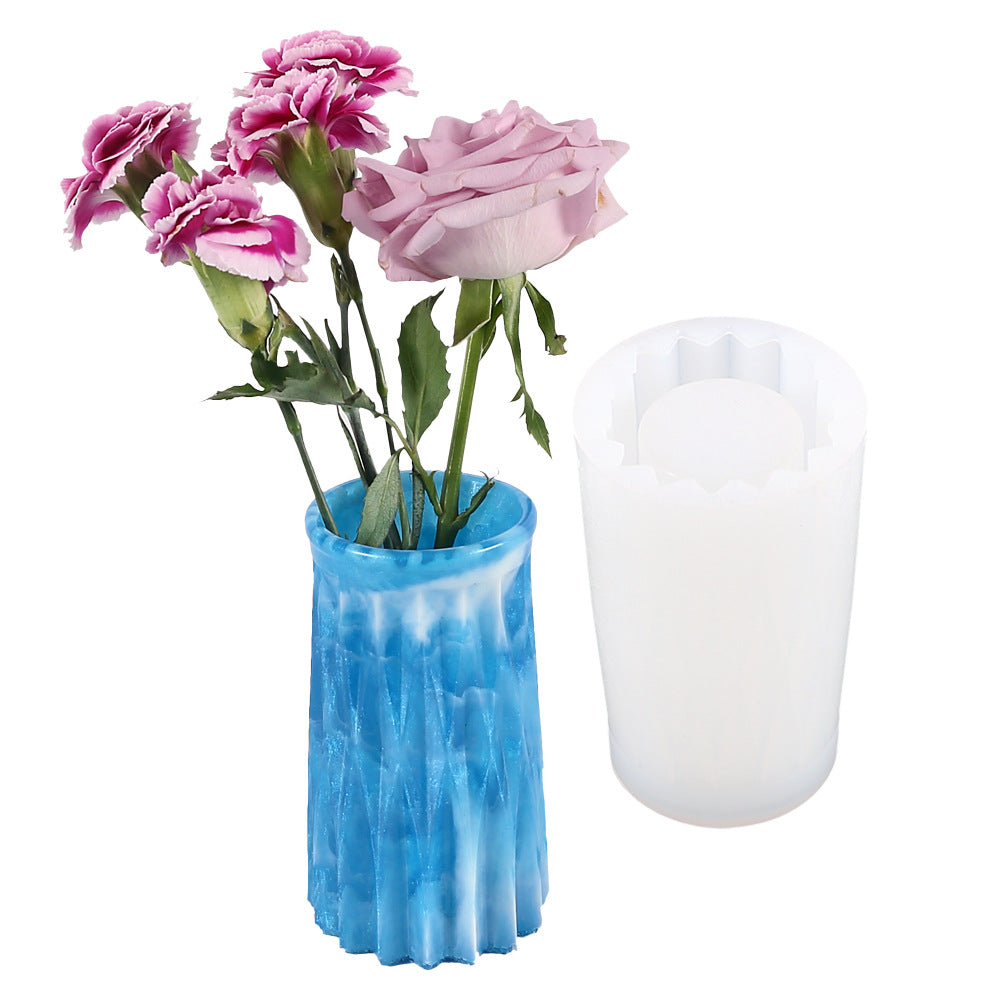 Round Rhombus Crystal Epoxy Mold for Decorative Vase