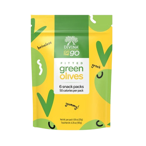 DIVINA: On The Go Pitted Green Olives, 6.3 oz
