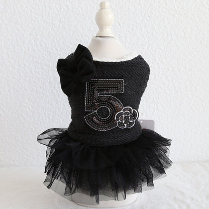 Double Bow Cotton Skirt for Teddy Dog Clothes